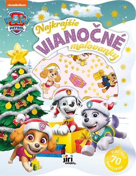 Levně Najkrajšie vianočné maľovanky so samolepkami Labková patrola