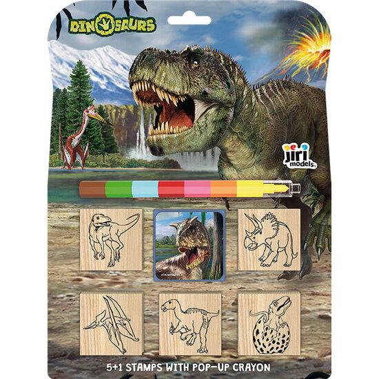 Levně Pečiatky 5 + 1 s voskovkou Dinosaury