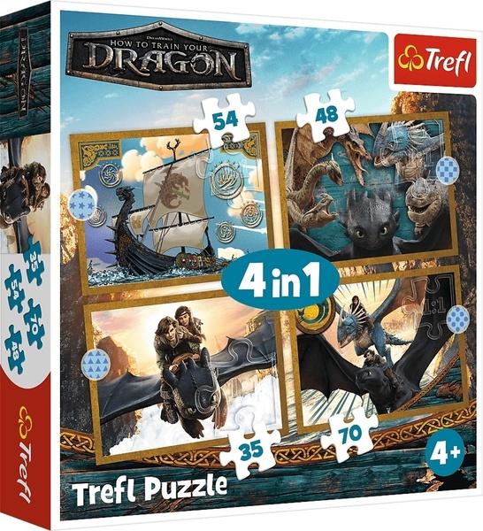 Levně Puzzle Jak vycvičit draka Dračí dny 4v1