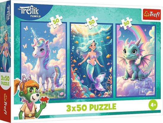 Levně Puzzle Treflíci Barevný svět 3x50 dílků