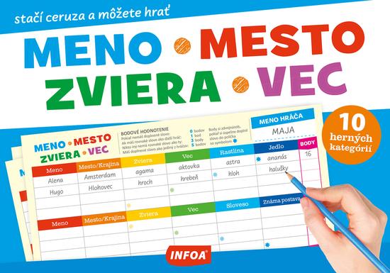 Levně Meno, mesto, zviera, vec