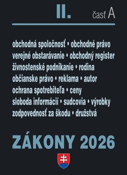 Zákony II A 2026 - Obchodné a občianske právo - 9788081622946