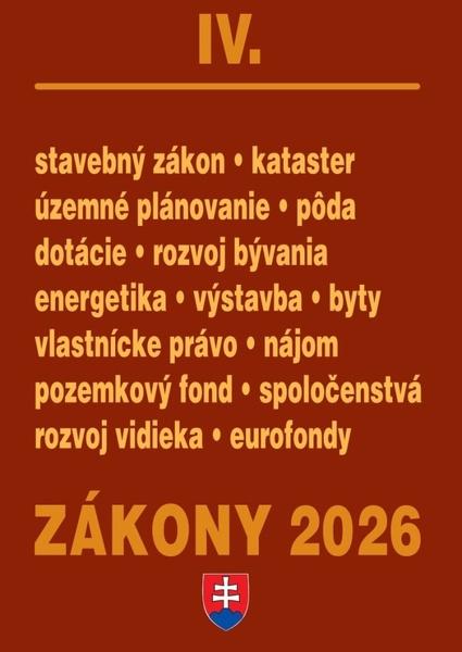 Levně Zákony IV/2026 – stavebné zákony a predpisy
