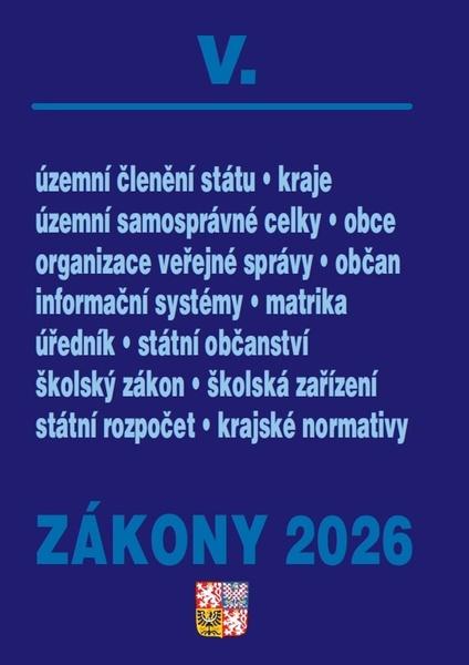 Levně Zákony V 2026 – Veřejná správa, Školství