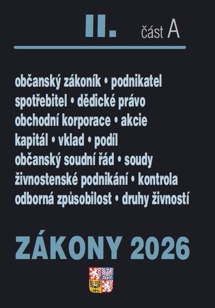 Levně Zákony II A/2026 – Občanský zákoník