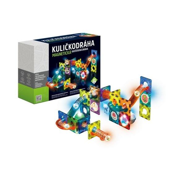 Levně Kuličkodráha magnetická se světlem 49ks