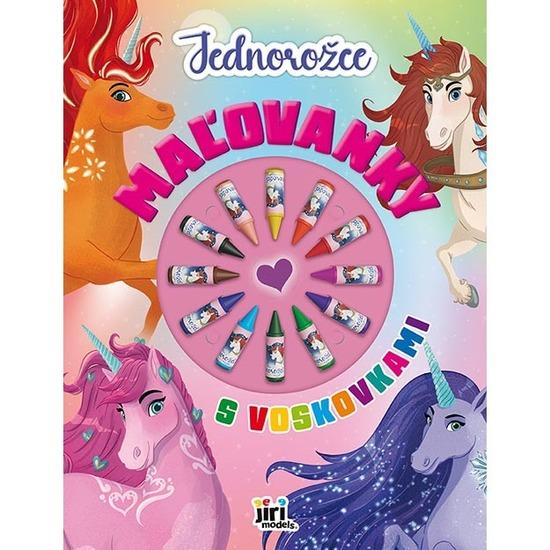 Levně Maľovanky s voskovkami Jednorožce
