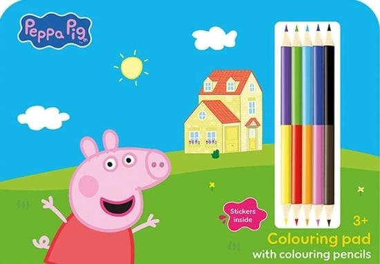 Levně Kreslící set s pastelkami Prasátko Peppa