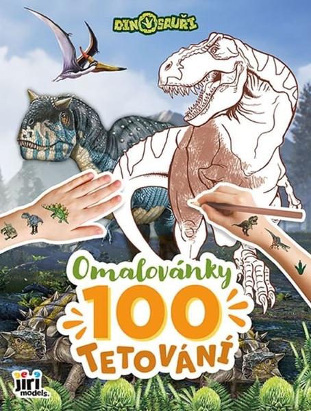 Levně Omalovánky a 100 tetování Dinosauři