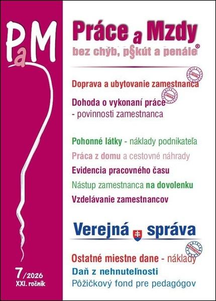 Levně PAM 7/2026 Doprava zamestnanca, Pohonné látky