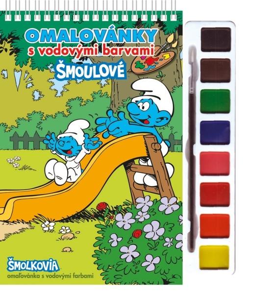 Levně Omalovánky s vodovými barvami a štětcem Šmoulové 2