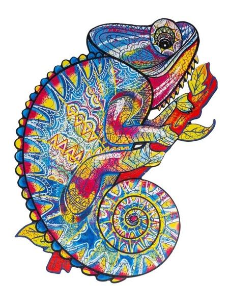 Levně Dřevěné puzzle Chameleon