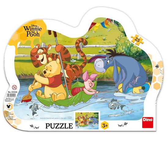 Levně Puzzle 25 Medvídek Pú na plavbě kontura