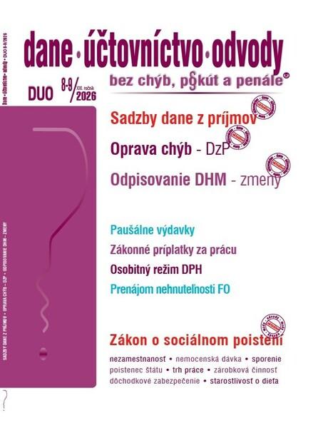 Levně DUO 8-9/2026 sk – Dane, účtovníctvo, odvody bez chýb, pokút a penále