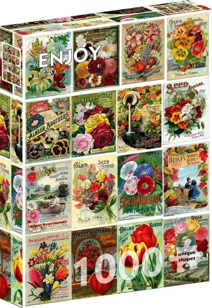 Levně Puzzle Vintage balíčky květinových semen 1000 dílků