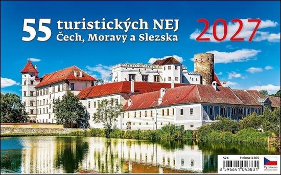 Levně 55 turistických nej Čech, Moravy a Slezska 2027 - stolní kalendář