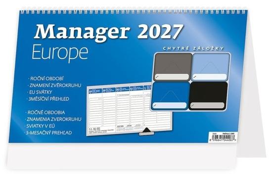 Levně Plánovací kalendář Manager Europe 2027 - stolní kalendář