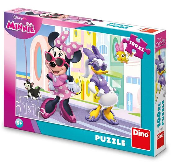Levně Puzzle 100XL Minnie a Daisy ve městě