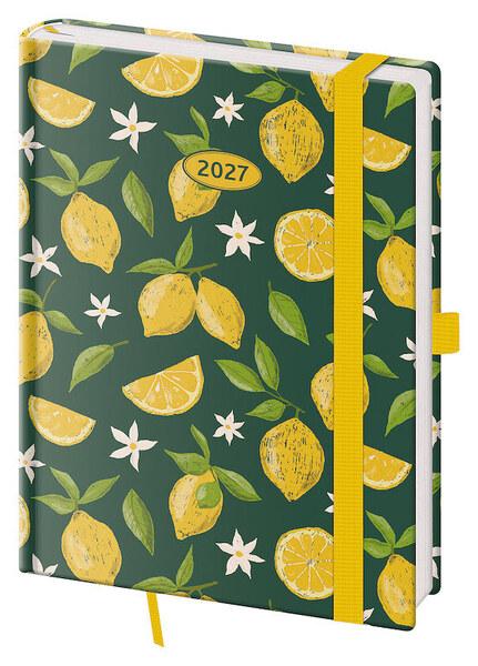 Levně Týdenní diář 2027 B6 Vario Lemons s gumičkou