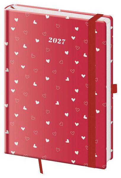 Levně Týdenní diář 2027 A5 Vario Hearts s gumičkou