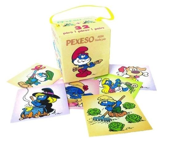 Levně Pexeso v krabičce s úchopem Šmoulové