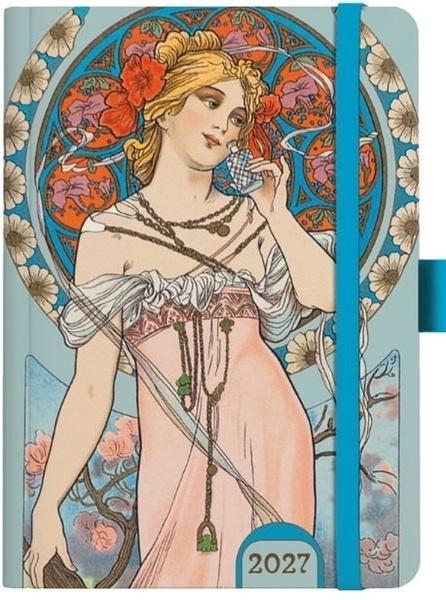 Levně Týdenní diář 2027 A5 Alfons Mucha Modrý