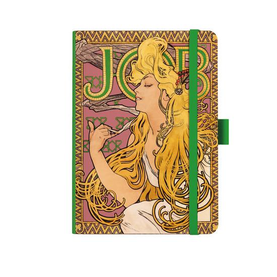 Levně Notes A5 Premium Alfons Mucha 2027 prázdný zelený