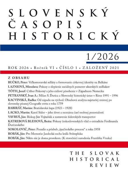 Slovenský časopis historický  1 / 2026