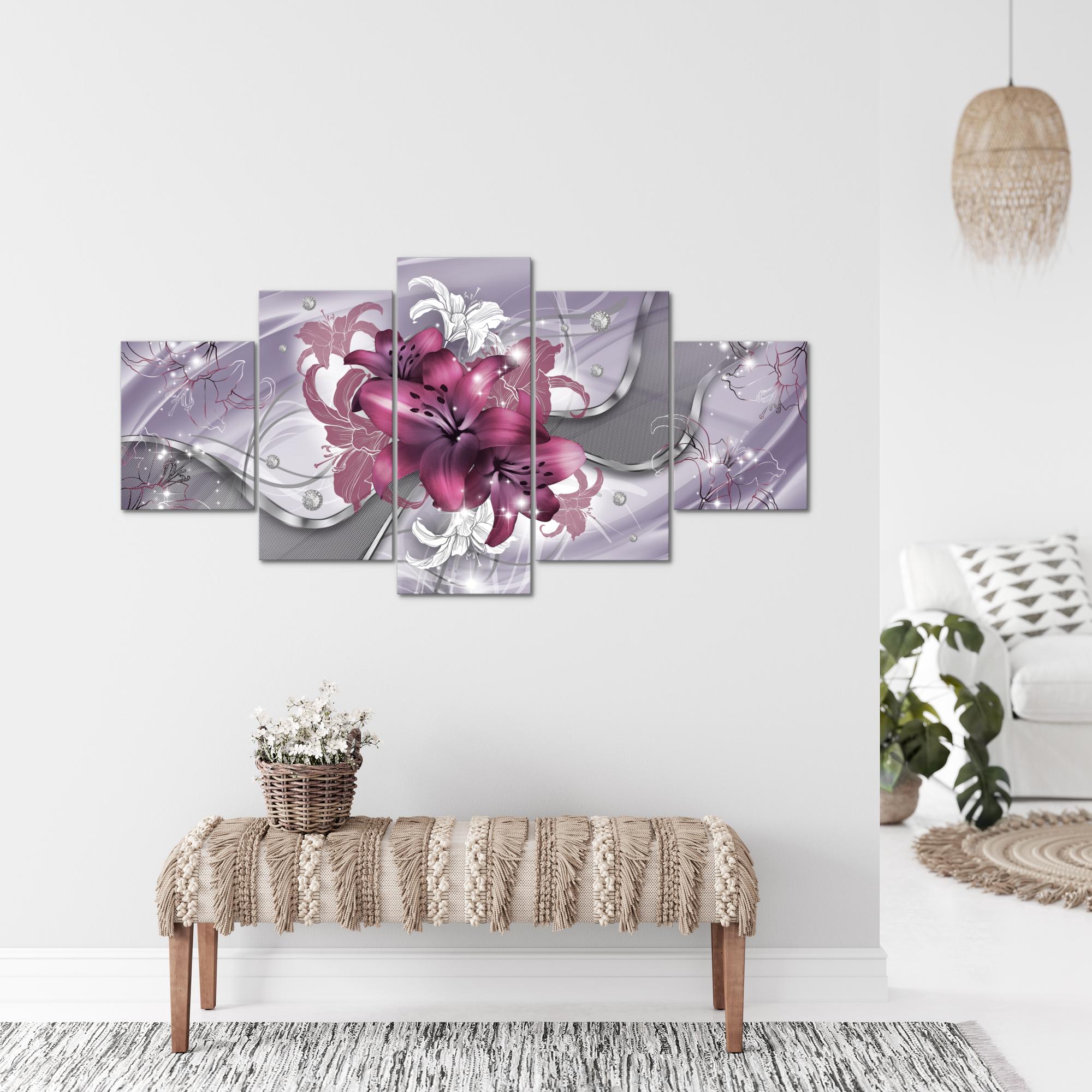 Wandbilder Wohnzimmer ♥ Blumen Lilien ♥ Moderne Bilder ♥Wanddeko | eBay