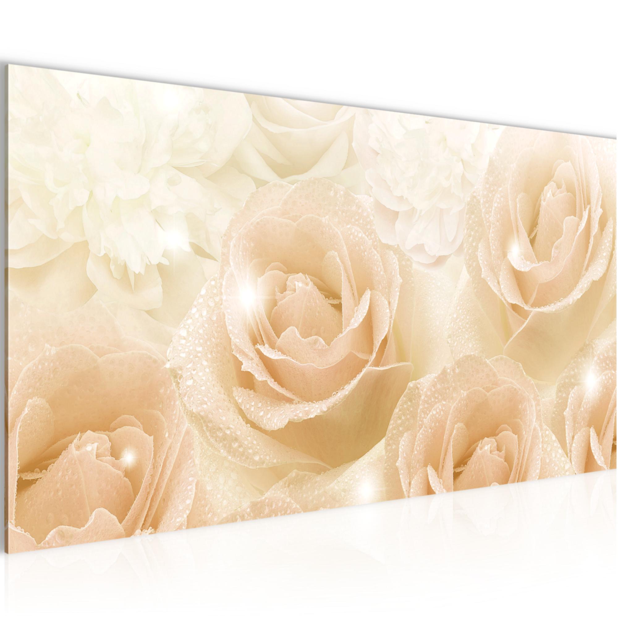 Wandbild XXL Modern Wohnzimmer - Blumen Rosen - Schlafzimmer Bilder