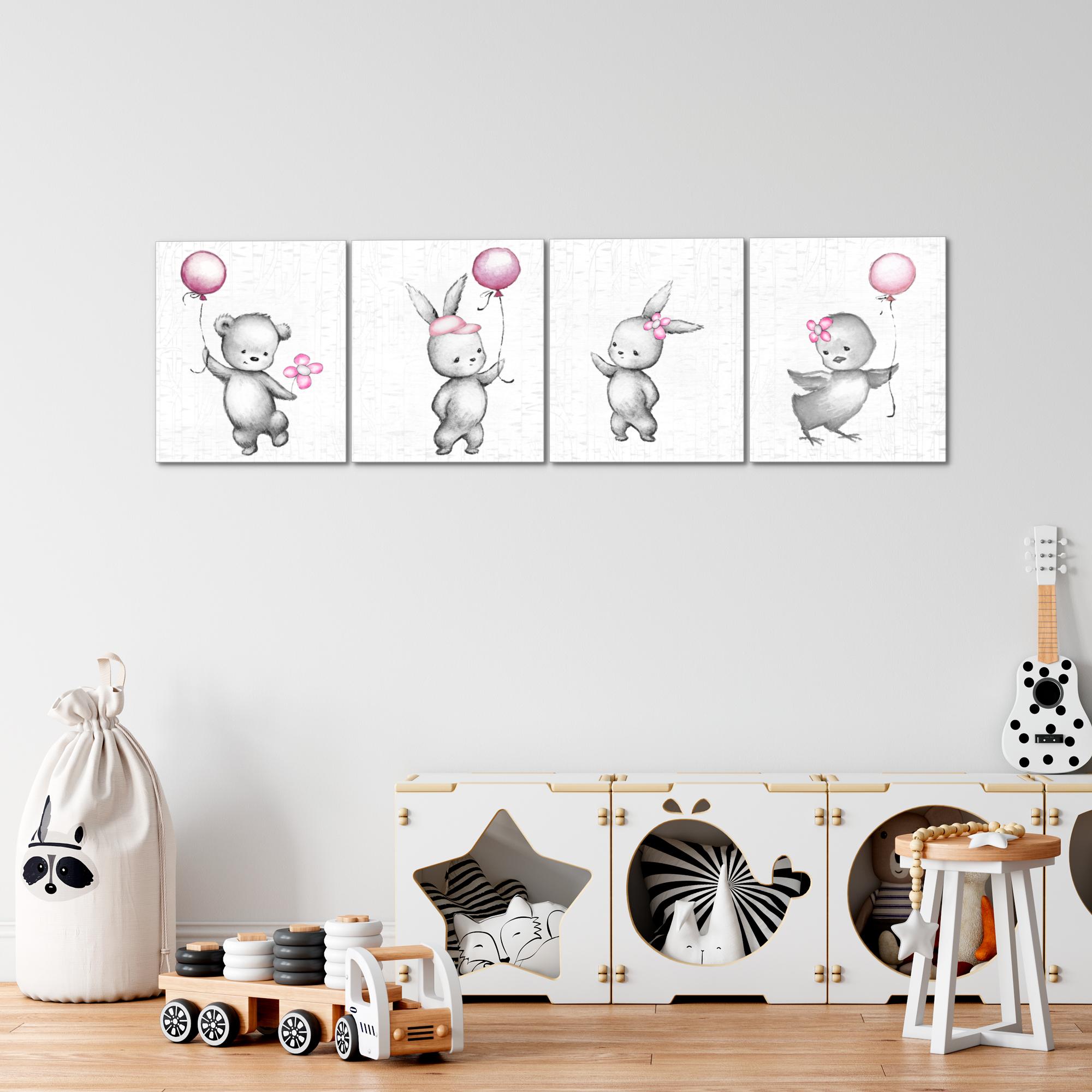Bilder Set Modern Kinderzimmer Tiere Wandbilder Wohnzimmer XXL 160x50