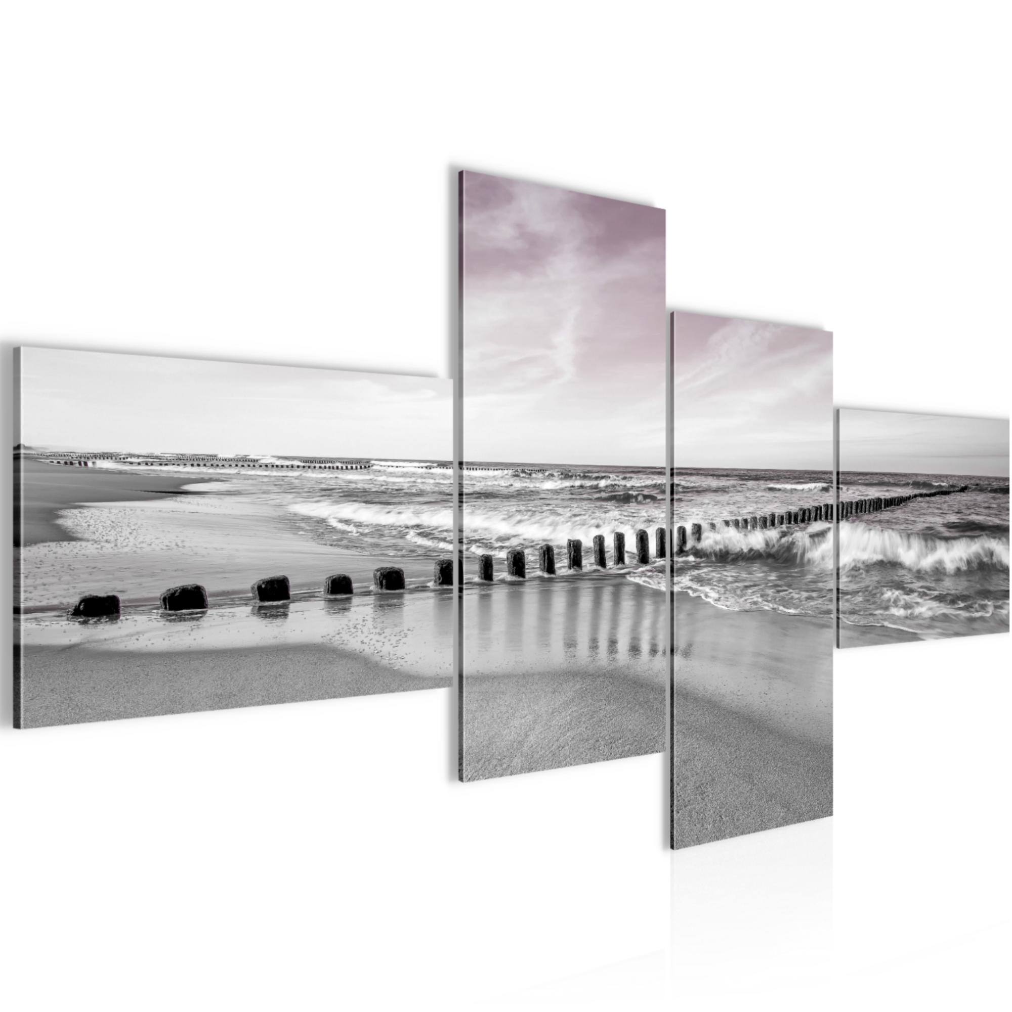 Wandbilder Set 3D | Strand Meer | Wohnzimmer XXL | Bild Vlies Leinwand