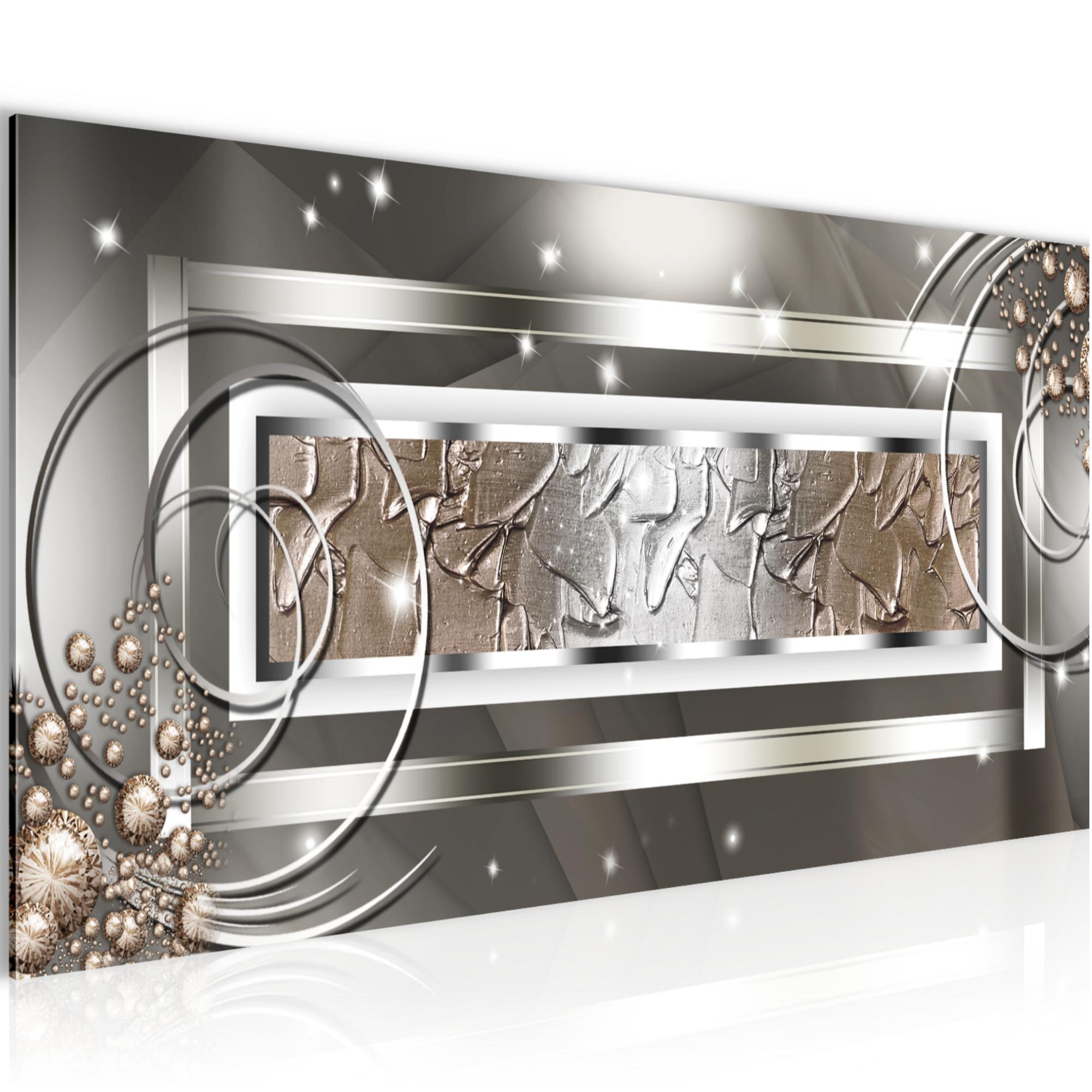 Wandbild Wohnzimmer - Abstrakt - Beige Braun Schlafzimmer Deko Bilder