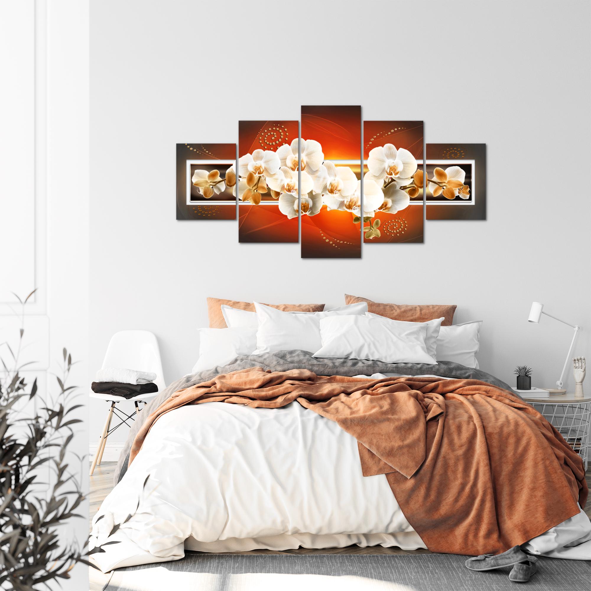 Wandbilder Wohnzimmer XXL - Blumen Orchidee - Moderne Bilder - Made in