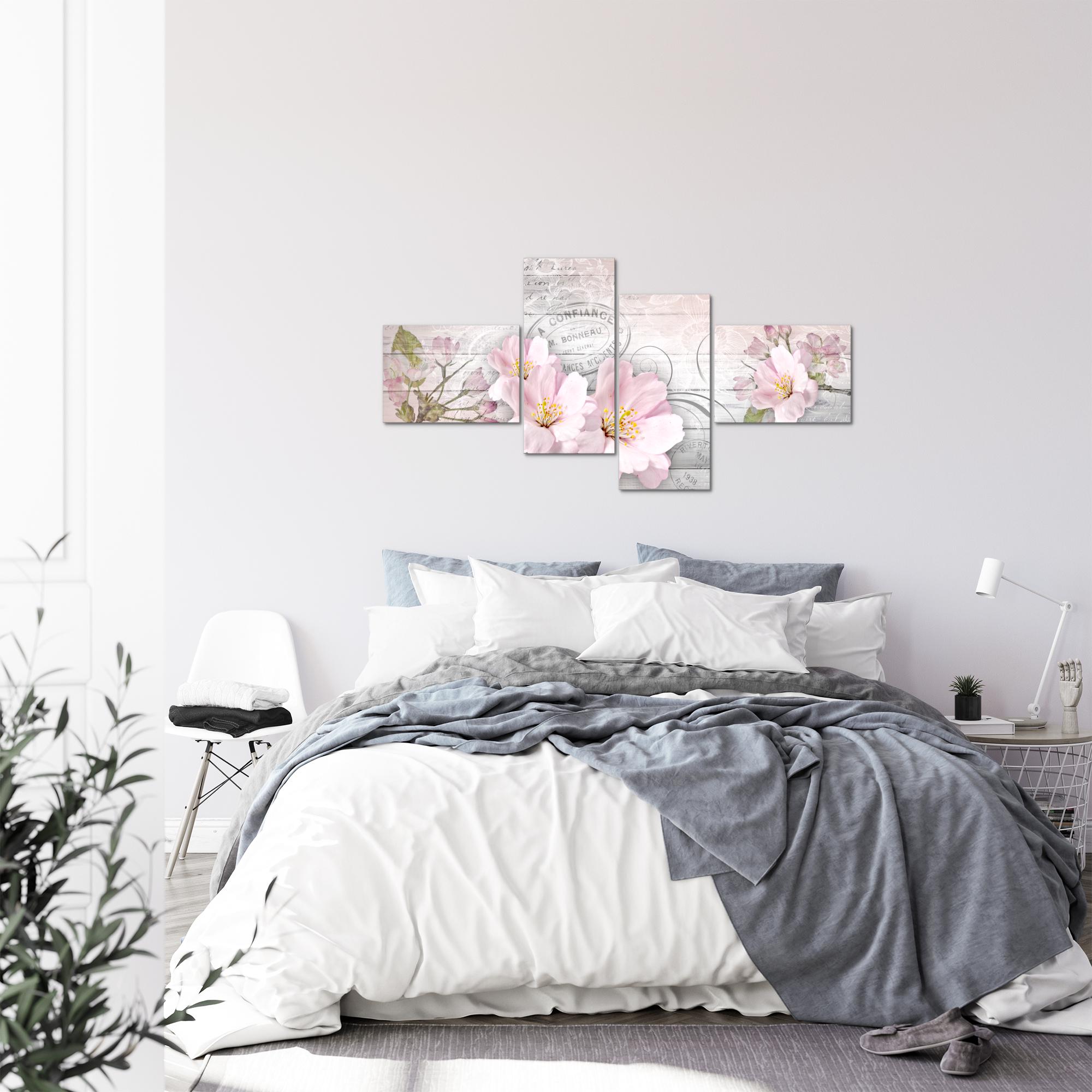 Wandbilder Set XXL Modern | Vintage Blumen Wohnzimmer Schlafzimmer Deko