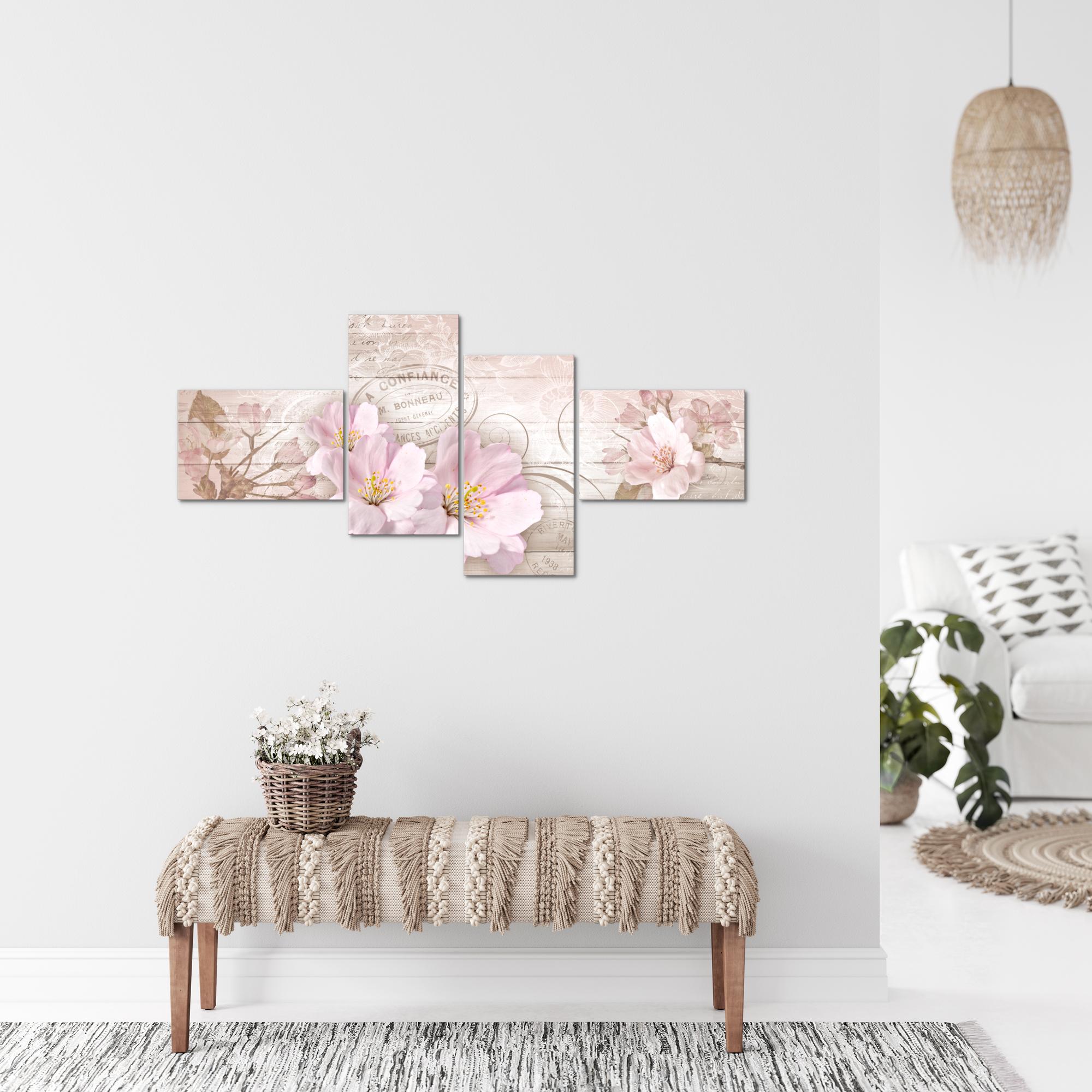 Wandbilder Set XXL Modern | Vintage Blumen Wohnzimmer Schlafzimmer Deko