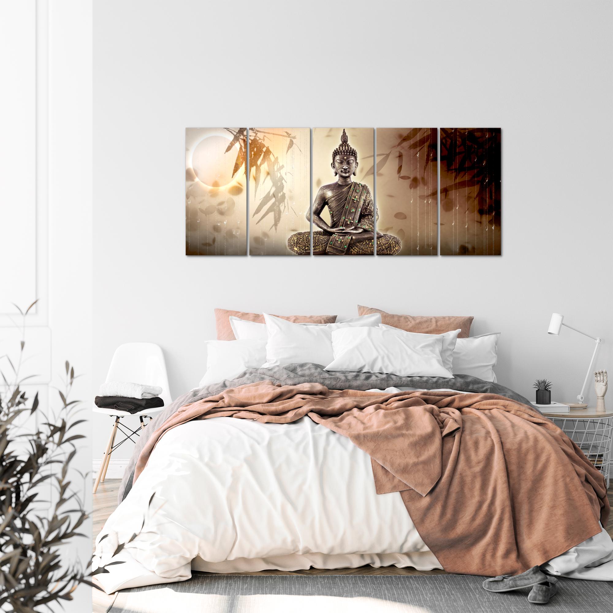 Wandbilder Set | Buddha | XXL Bild für Schlafzimmer Wohnzimmer Flur