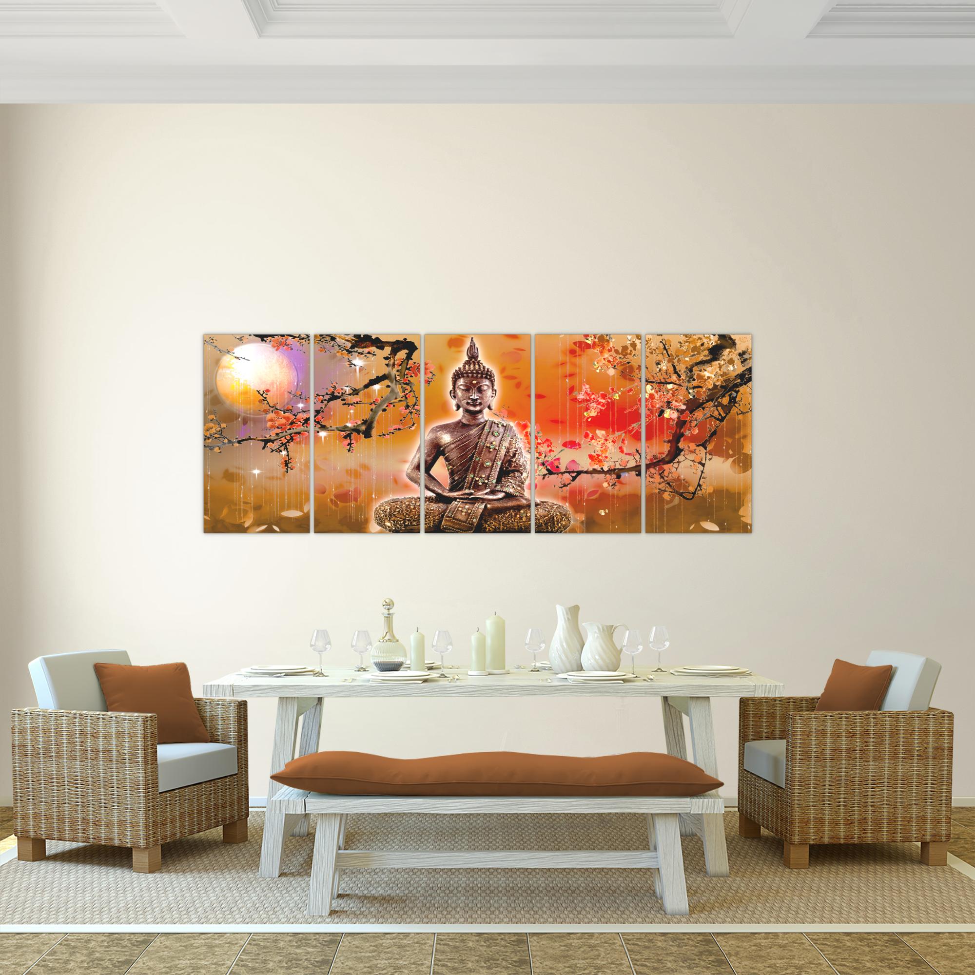 Wandbilder Set | Buddha Feng Shui | XXL Bild für Schlafzimmer