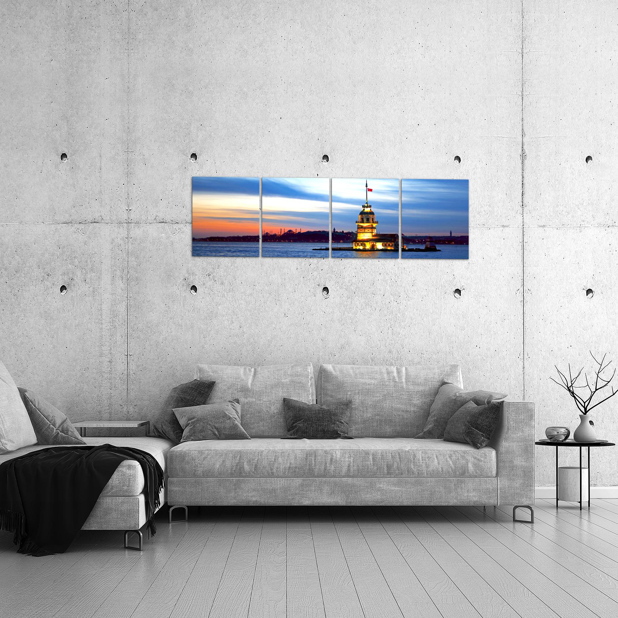 Bilder Set Modern Istanbul Türkei Wandbilder Wohnzimmer XXL 160x50 cm