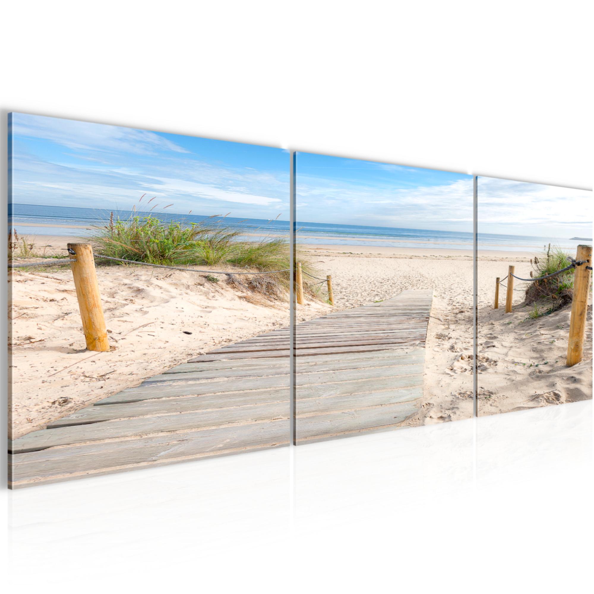 Wandbilder Set - Strand Meer Moderne Bilder Wohnzimmer XXL - Vlies