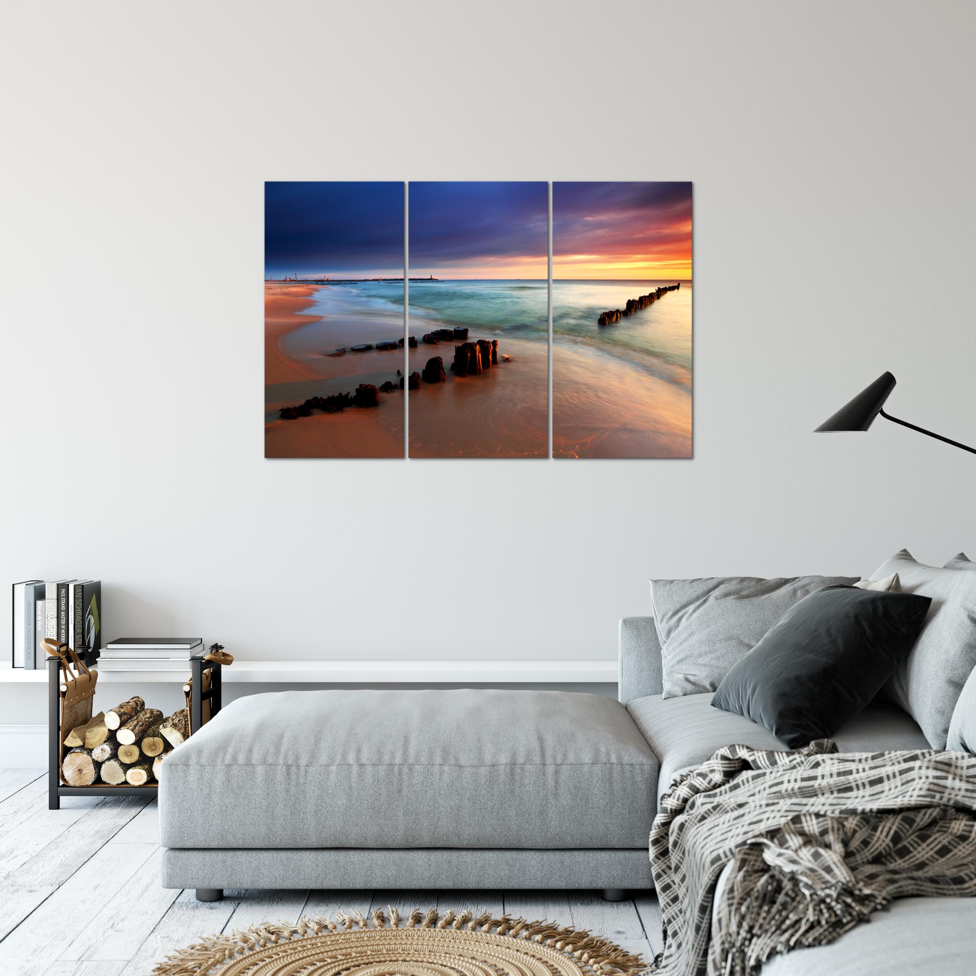 Wandbilder Set XXL Modern | Strand Meer Wohnzimmer Schlafzimmer Deko