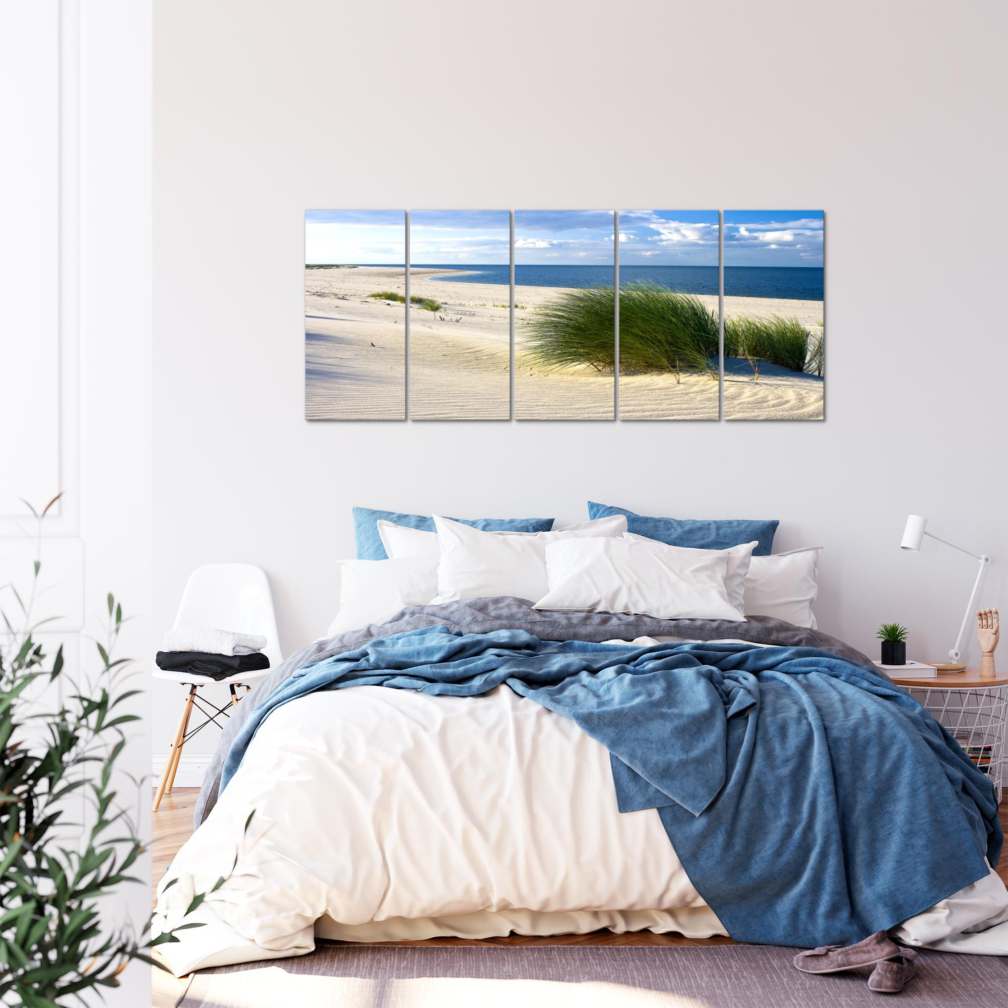 Wandbilder Set | Strand Meer | XXL Bild für Schlafzimmer Wohnzimmer