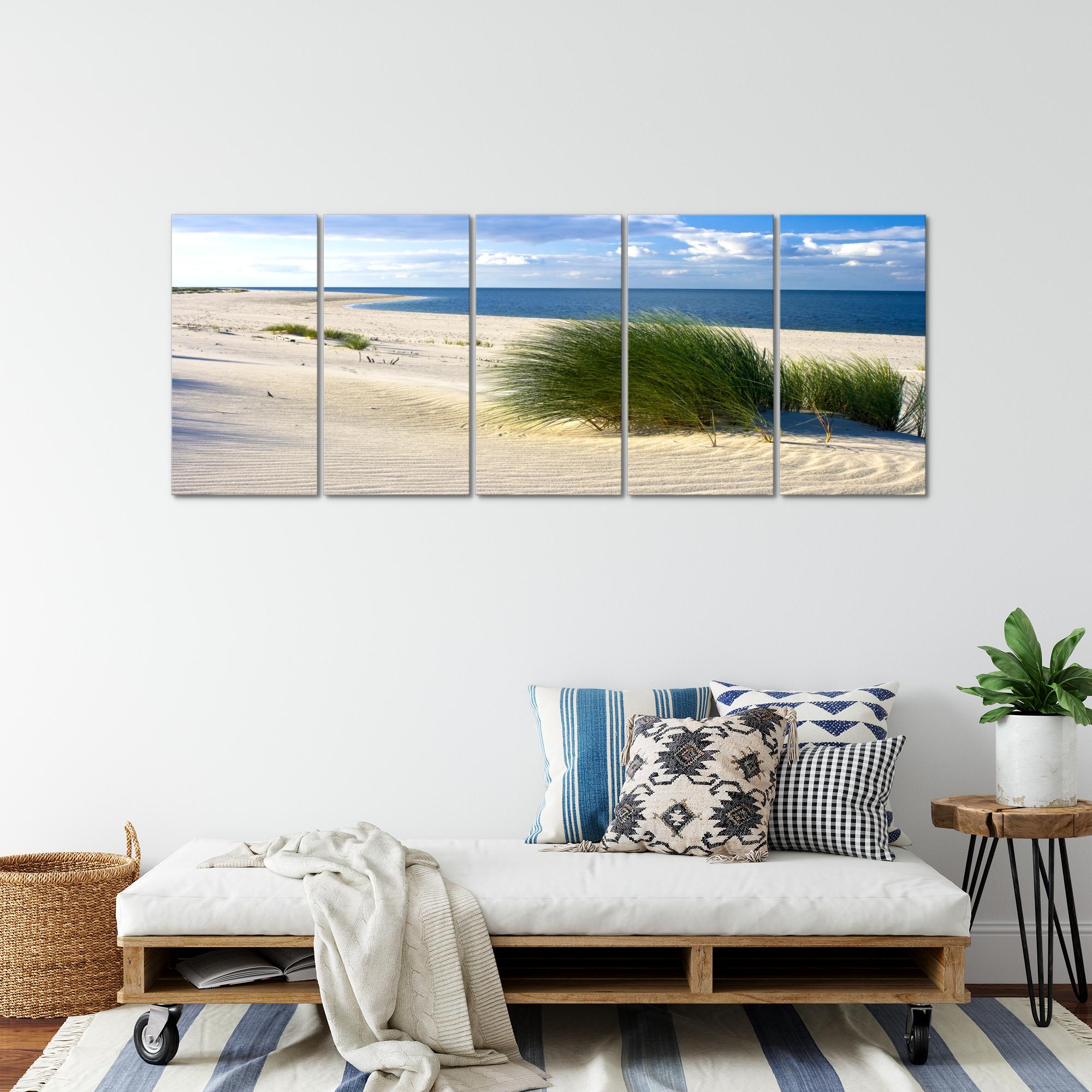 Wandbilder Set | Strand Meer | XXL Bild für Schlafzimmer Wohnzimmer