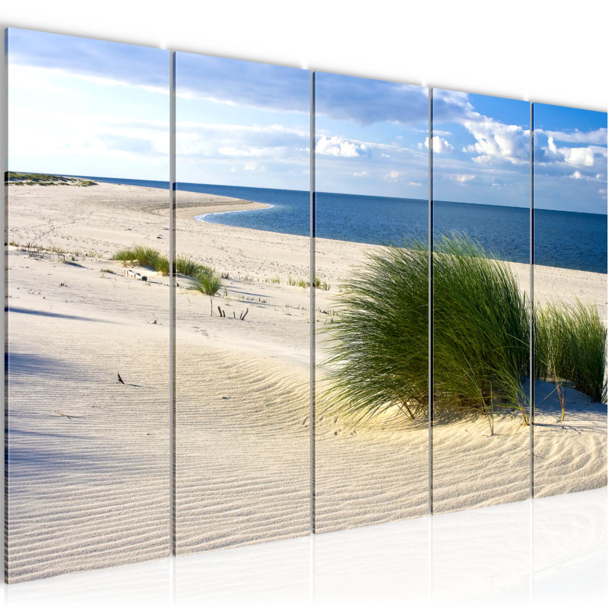 Wandbilder Set | Strand Meer | XXL Bild für Schlafzimmer Wohnzimmer