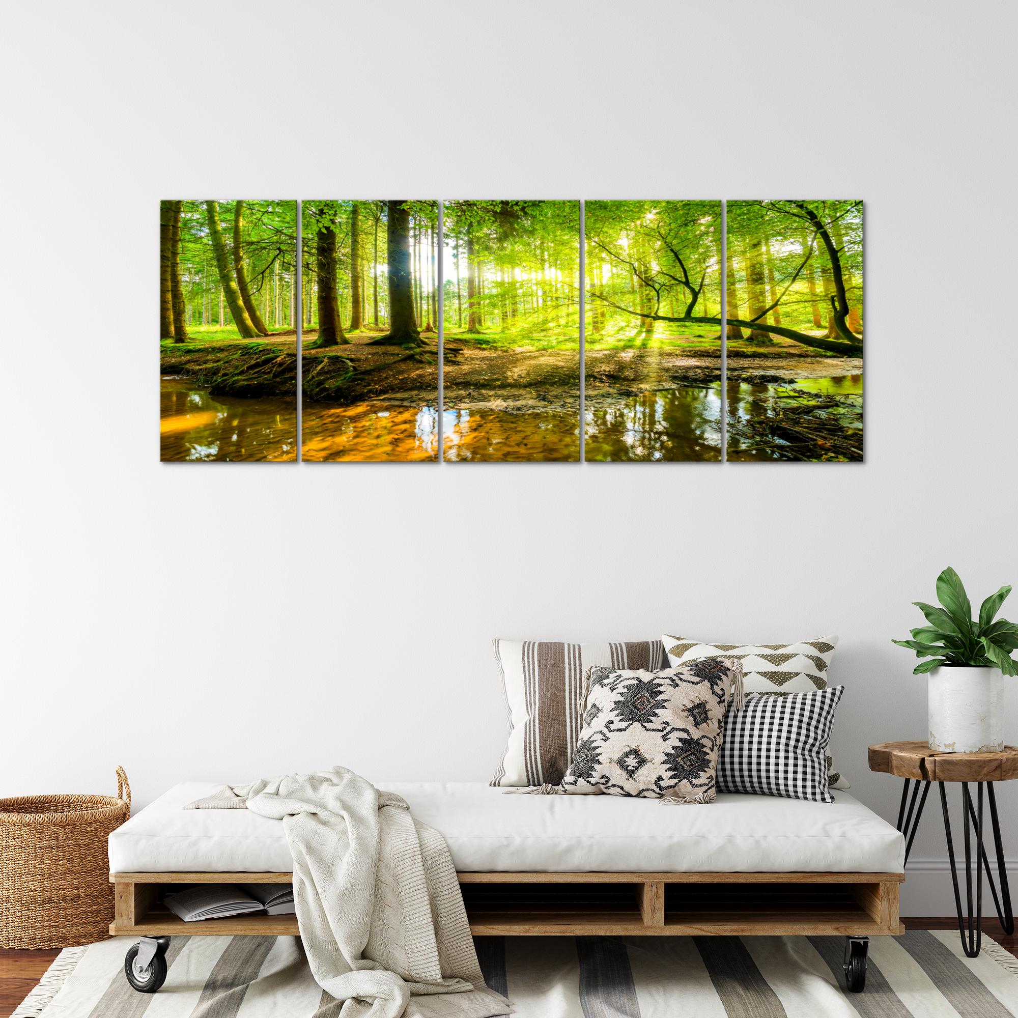 WANDBILDER XXL Wald Landschaft VLIES LEINWAND BILD Wohnzimmer