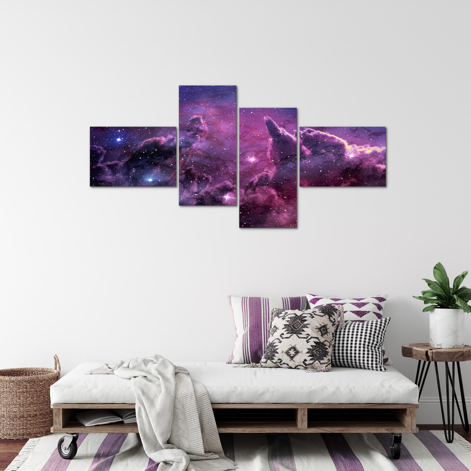 Wandbilder Set XXL Modern | Galaxie Sterne Wohnzimmer Schlafzimmer Deko