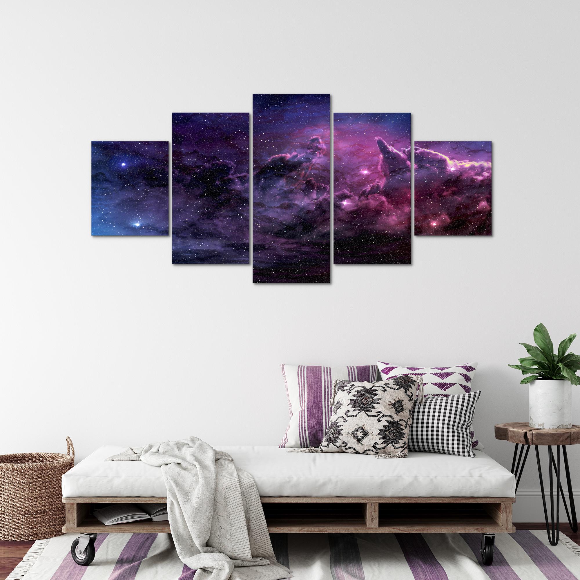 Wandbilder Wohnzimmer XXL - Galaxie Sterne Moderne Bilder - Made in