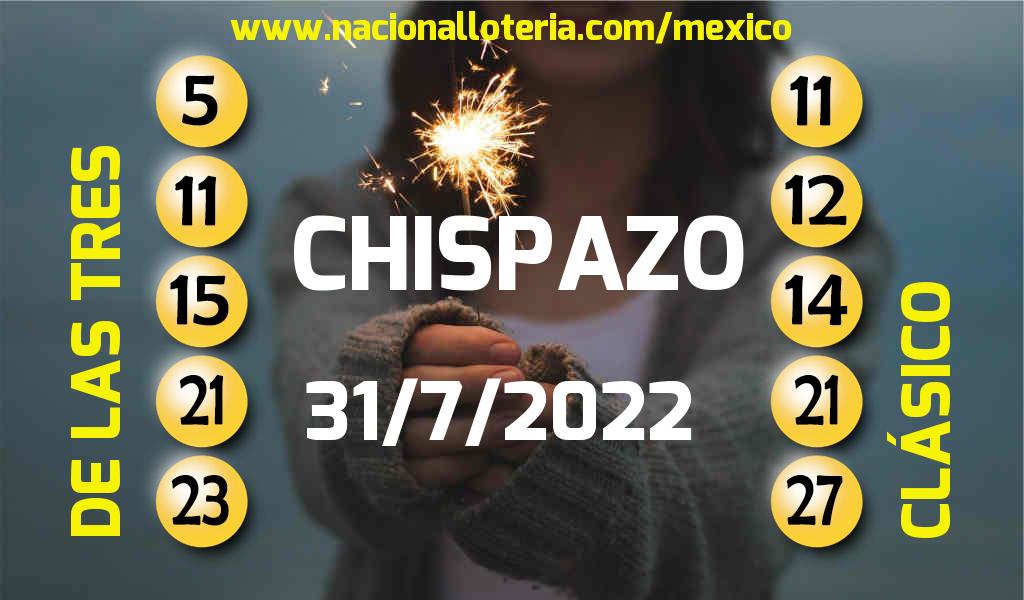 Números ganadores del Chispazo del Domingo 31 de Julio de 2022 Resultados del Chispazo del Domingo 31 de Julio de 2022