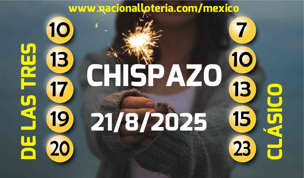 Números ganadores del Chispazo del Jueves 21 de Agosto de 2025 Resultados del Chispazo del Jueves 21 de Agosto de 2025