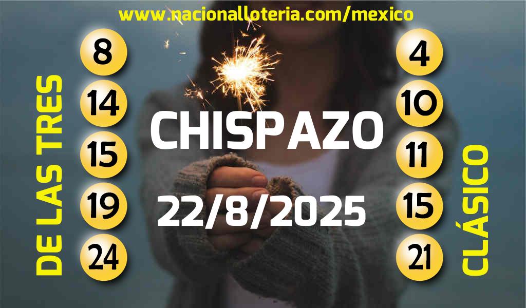 Números ganadores del Chispazo del Viernes 22 de Agosto de 2025 Resultados del Chispazo del Viernes 22 de Agosto de 2025